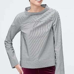 NWT! J. Crew Striped Funnelneck Shirt. Size 2.